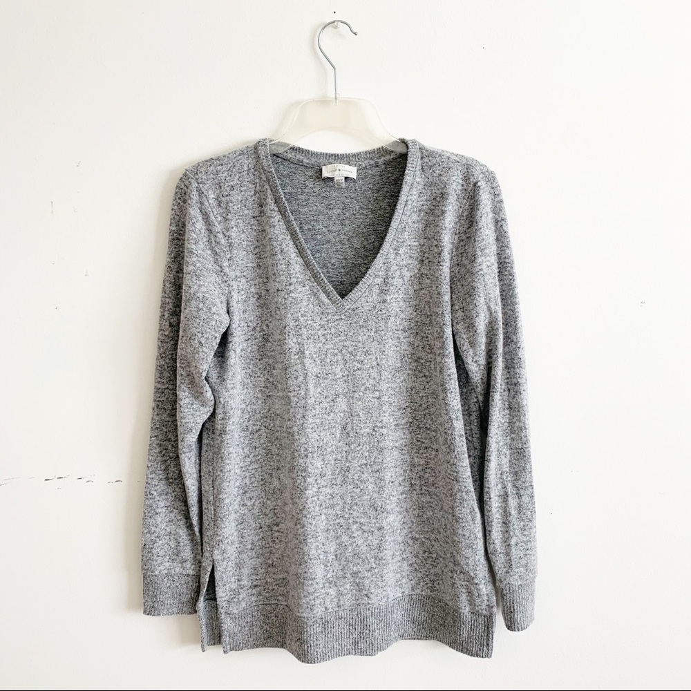 Lucky Brand Cloud Jersey V Neck Tunic Shirt gray - Picture 4 of 13